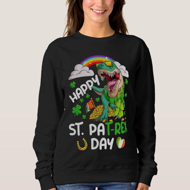 Camiseta Happy St PaT Rex Dinosaur Trex Dino Saint Patrick' (Frente)
