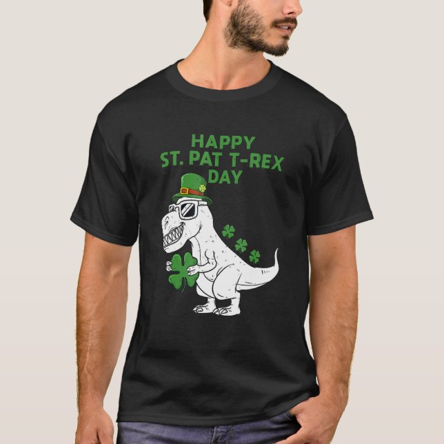 Camiseta Happy St Pat Trex Day Dino Patricks Day Lucky Todd (Frente)