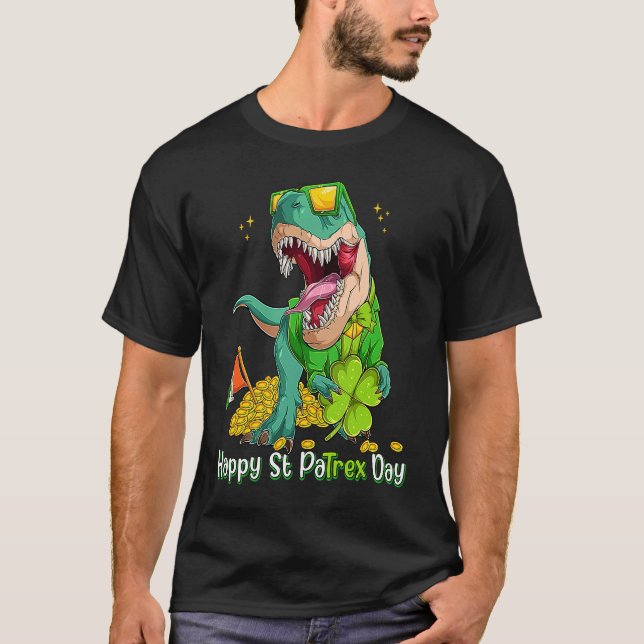 Camiseta Happy St Pat Trex Day Dino St Patricks Day Toddler (Frente)
