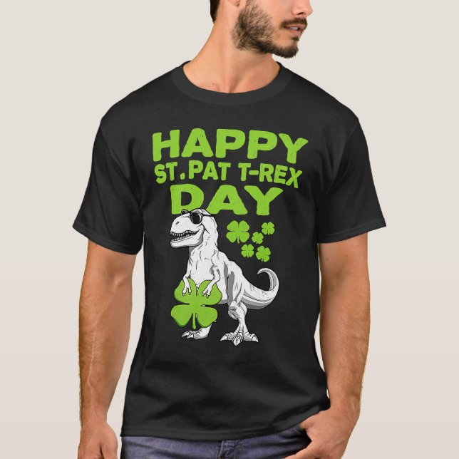 Camiseta Happy St Pat Trex Day Dino St Patricks Day Toddler (Frente)