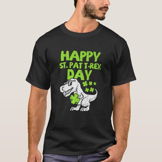 Camiseta Happy St Pat Trex Day Dino St Patricks Day Toddler (Frente)