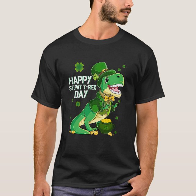 Camiseta Happy St Pat Trex Day Dino St Patricks Day Toddler (Frente)