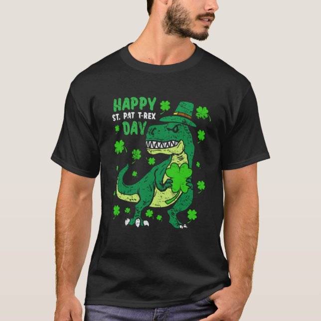 Camiseta Happy St Pat Trex Day Dino St Patricks Day Toddler (Frente)