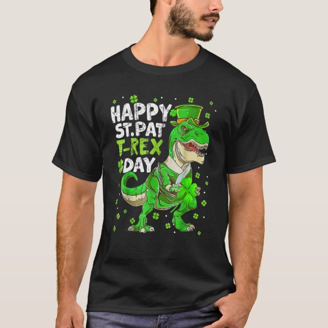 Camiseta Happy St Pat Trex Day Dinosaur St Patricks Day Tod (Frente)