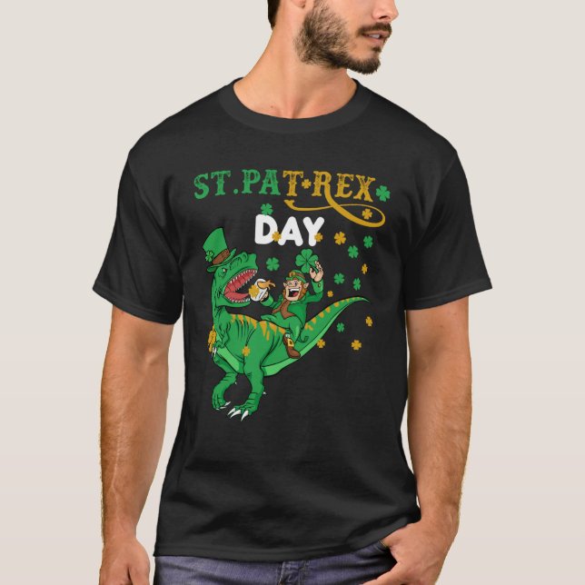 Camiseta Happy St Pat Trex Day St Patricks Toddler Boy Dino (Frente)