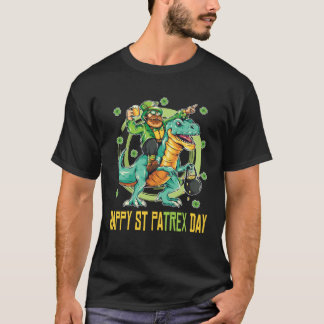 Camiseta Happy St Patrex Day Rex Dinosaur Shamrock C leaf