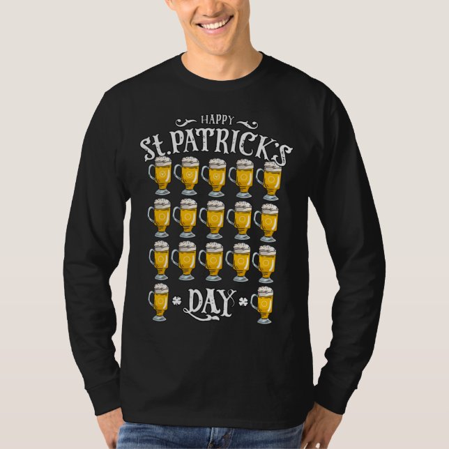 Camiseta Happy St Patrick s Day Beer Drinking Beer Counting (Frente)