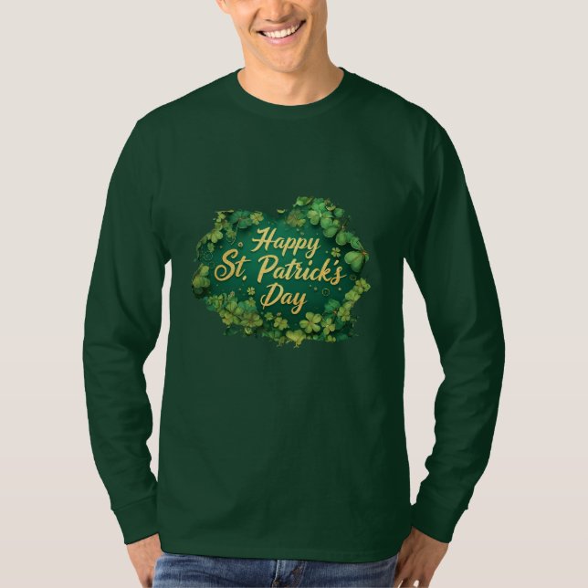 Camiseta Happy St. Patrick’s Day Clover Design (Frente)