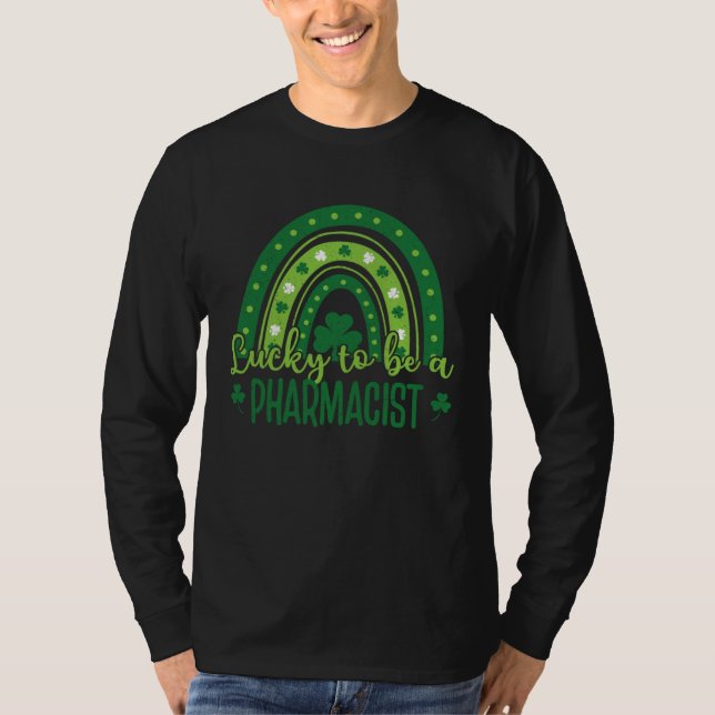 Camiseta Happy St Patrick s Day Lucky To Be A Pharmacist (Frente)