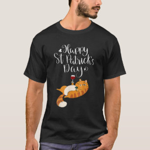 Camiseta Happy St Patrick's Day 2022 Cute Cat Face Irish Sh