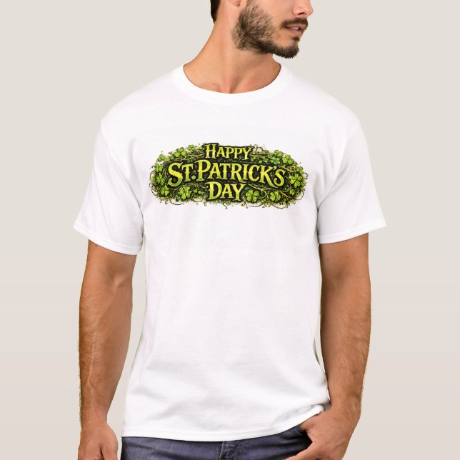 Camiseta Happy St.Patrick's Day banner (Frente)