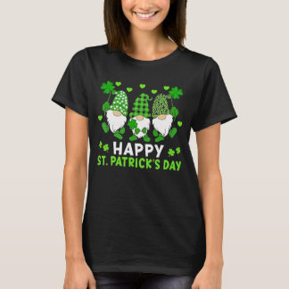 Camiseta Happy St Patricks Day Funny Gnomes Shamrock Leopar