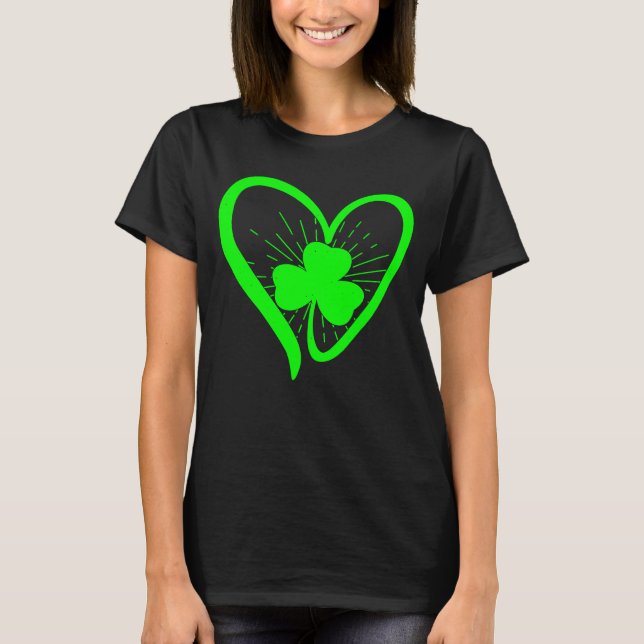 Camiseta Happy St Patrick's Day Irish Shamrock Heart Family (Frente)