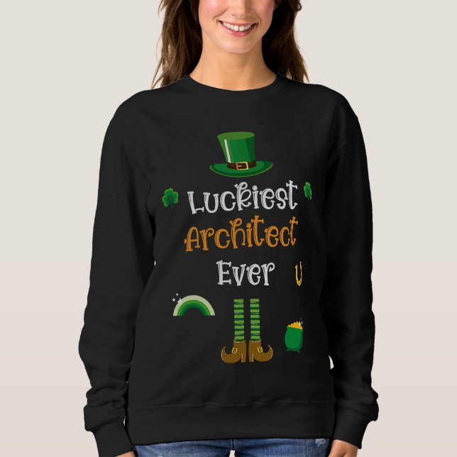 Camiseta Happy St Patricks Day Luckiest Architect Ever (Frente)