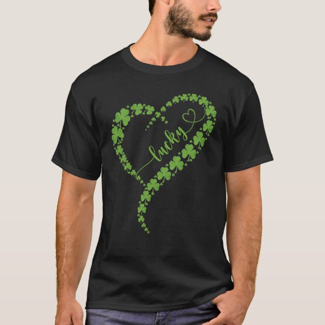 Camiseta Happy St Patrick's Day Lucky Shamrock Heart St Pat (Frente)