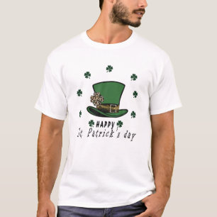 Camiseta Happy St. Patrick's Day Retro Green Leopard Shamro