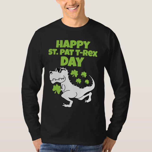 Camiseta Happy St Patricks T Rex Day Women Men Boy Girl Kid (Frente)