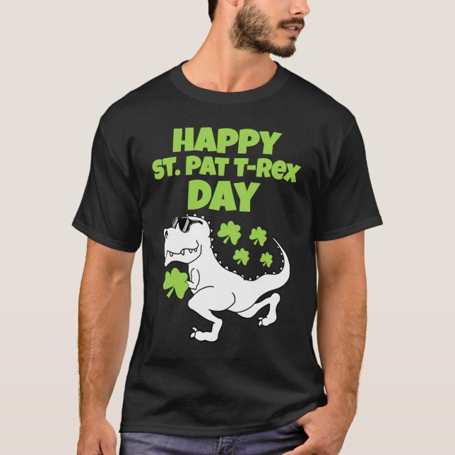 Camiseta Happy St Patricks T Rex Day Women Men Boy Girl Kid (Frente)