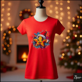 Camiseta Happy Star Santa Hat Paint Splatter