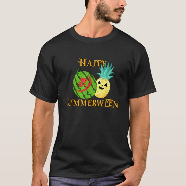 Camiseta Happy Summerween Watermelon Summer Pineapple Hallo (Frente)
