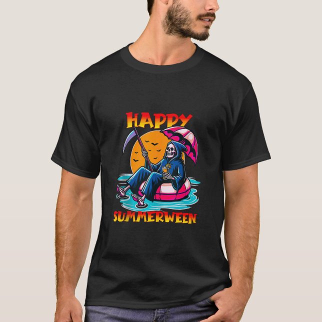 Camiseta Happy Summerwin Grim Reaper Float Summer Hallowee (Frente)