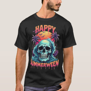 Camiseta Happy Summerwin Skeleton Summer Watermelon Jack-o