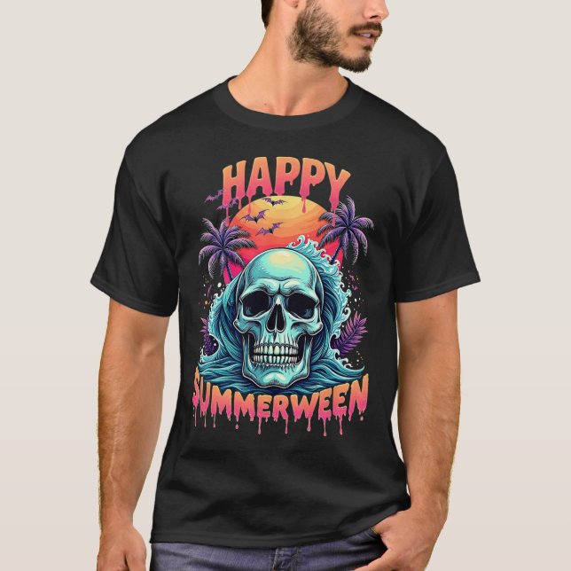 Camiseta Happy Summerwin Skeleton Summer Watermelon Jack-o (Frente)