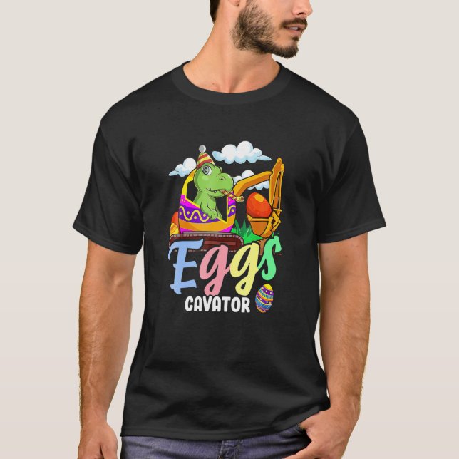 Camiseta Happy T Rex Easter Dinosaur Egg Excavator Eggs Cav (Frente)