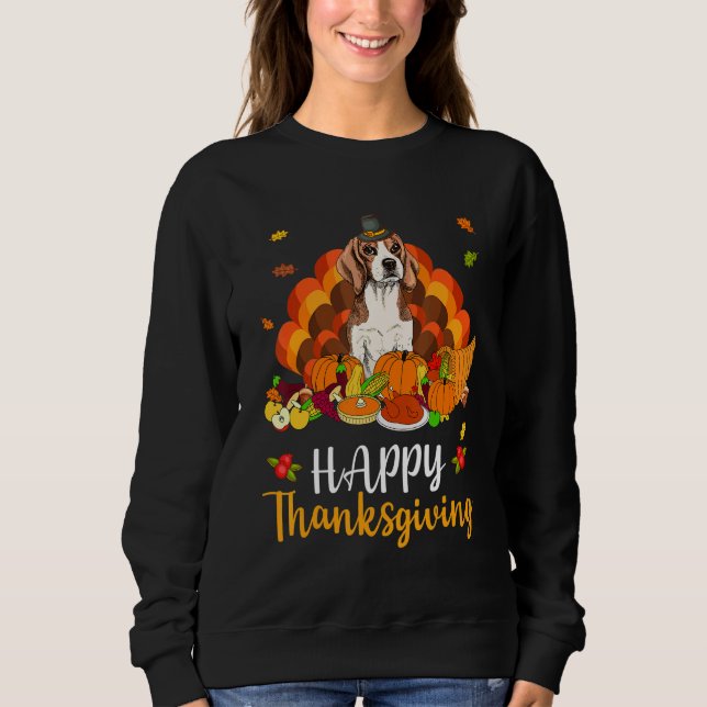 Camiseta Happy Thanksgiving Beagle Dog Turkey Pet (Frente)