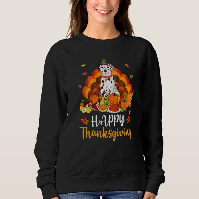 Camiseta Happy Thanksgiving Dalmatian Dog Turkey Pet (Frente)