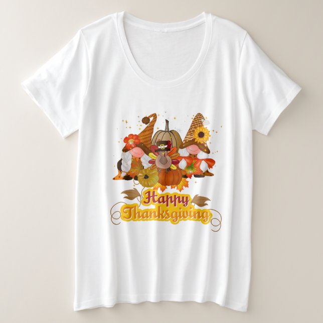 Camiseta Happy Thanksgiving Gnome (Frente do Design)
