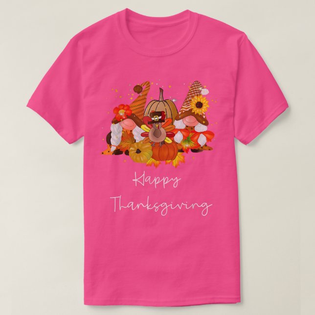 Camiseta Happy Thanksgiving Gnomes  (Frente do Design)