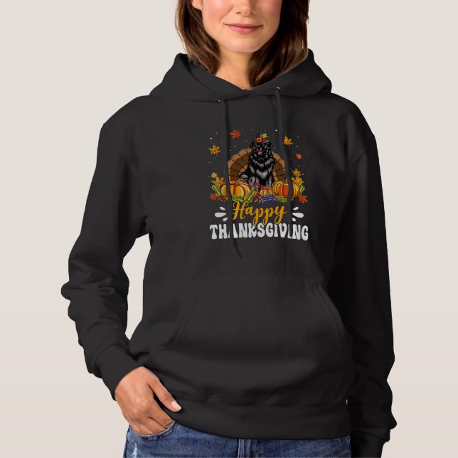 Camiseta Happy Thanksgiving Newfoundland Dog Turkey Pumpkin (Frente)