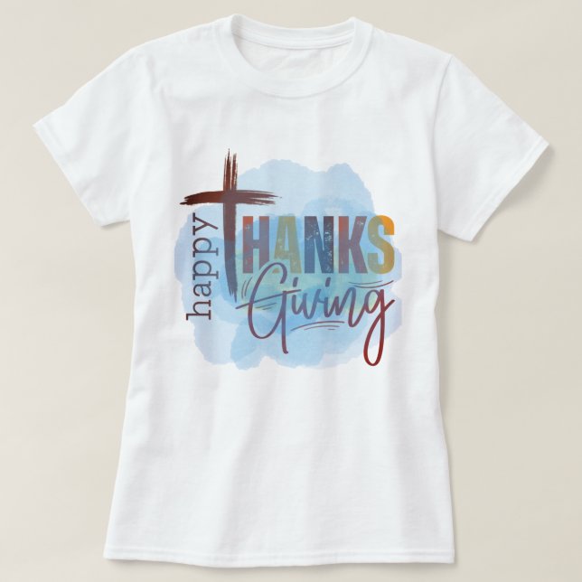 Camiseta Happy Thanksgiving Sweatshirt | Cozy Fall Apparel (Frente do Design)