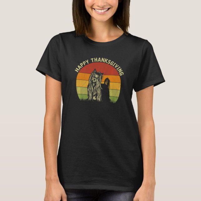 Camiseta Happy Thanksgiving Yorkshire Terrier  Cute Thanksg (Frente)