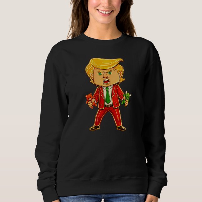 Camiseta Happy Trump Funny Trump Bull Bear Trump Meme Chibi (Frente)