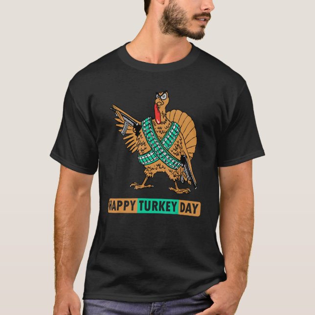 Camiseta Happy Turkey Day  Cute Little Pilgrim Thanksgiving (Frente)