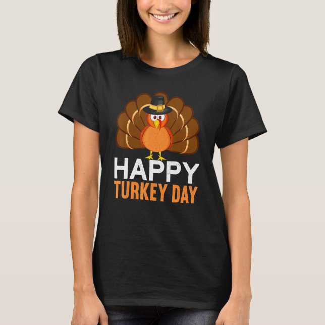 Camiseta Happy Turkey Day Thanks Giving  Thanksgiving (Frente)