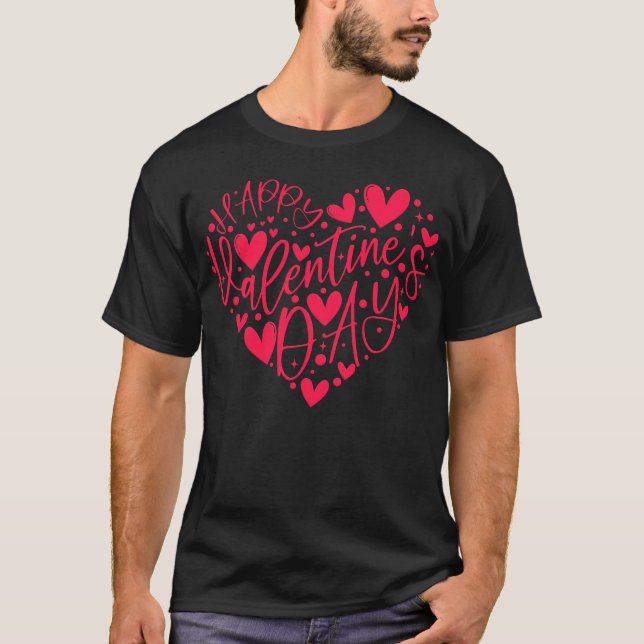 Camiseta Happy Valentine’s Day Heart Lettering (Frente)