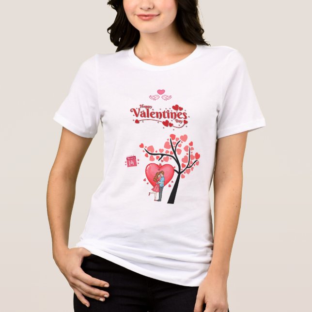 Camiseta Happy Valentine’s Day – Romantic Couple  (Frente)