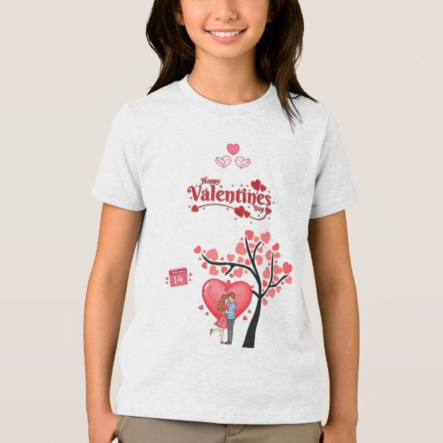 Camiseta Happy Valentine’s Day – Romantic Couple (Frente)