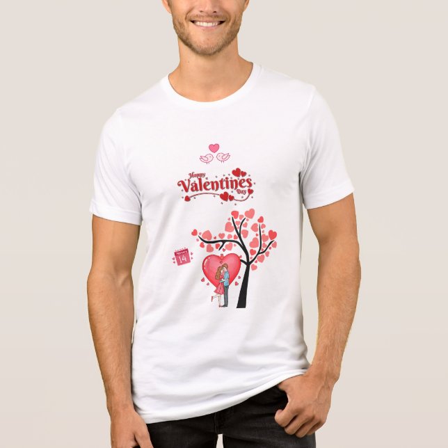 Camiseta Happy Valentine’s Day – Romantic Couple  (Frente)