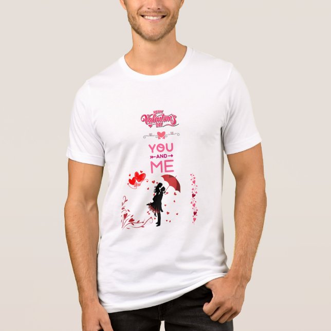 Camiseta Happy Valentine’s Day – You and Me Romantic Love (Frente)