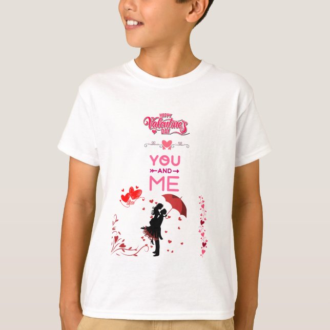 Camiseta Happy Valentine’s Day – You and Me Romantic Love (Frente)
