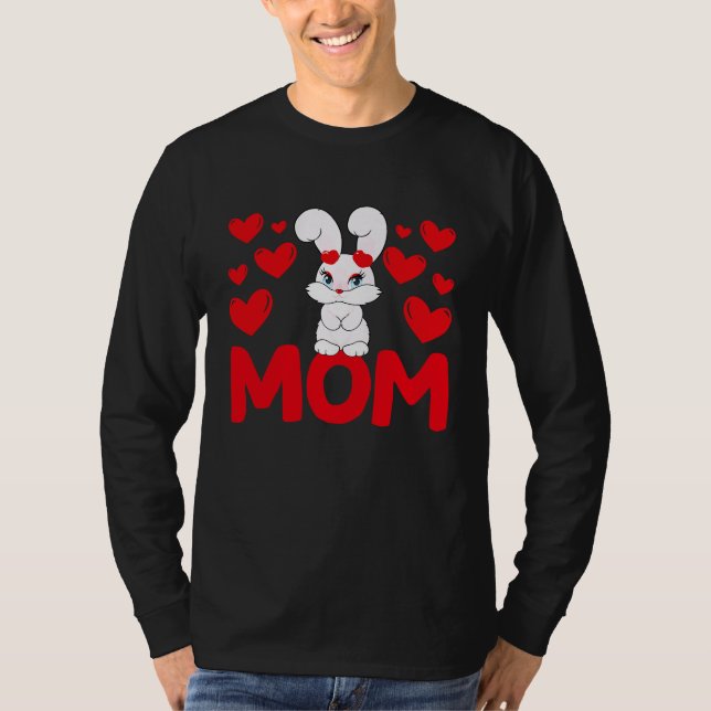 Camiseta Happy Valentine's Day Bunnie Mom Mothers Day Valen (Frente)