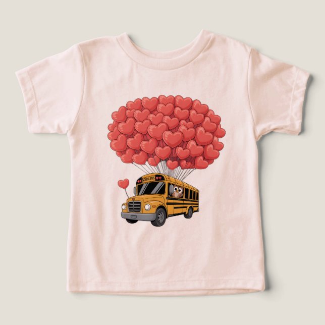 Camiseta Happy Valentine's Day Bus with Owl (Design frontal)