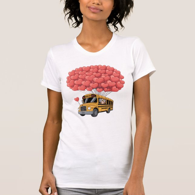Camiseta Happy Valentine's Day Bus with Owl (Frente)