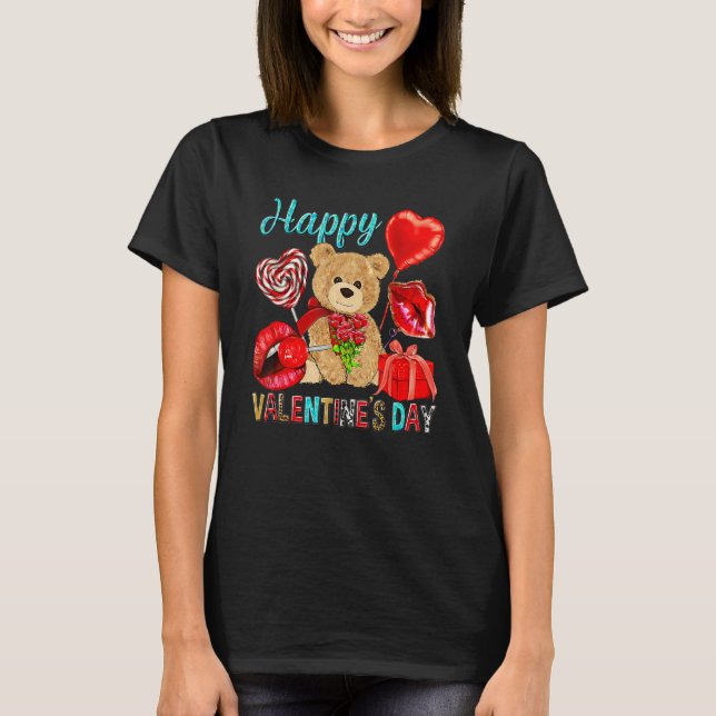Camiseta Happy Valentine's Day Cute Bear Western Valentine' (Frente)