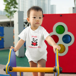 Camiseta Happy Valentine's Day Cute Panda With Heart