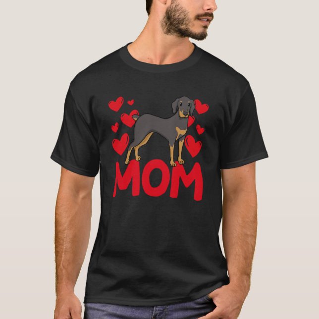 Camiseta Happy Valentine's Day Doberman Mom Mothers Day Val (Frente)